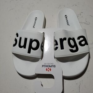 Superga White Slide Sandals